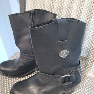 Harley-Davidson Black Heeled Boots